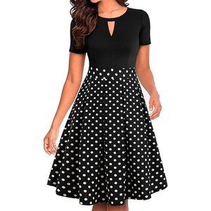 NWT Women's Vintage Floral Flared A-Line Swing Casual Party Dresses with…